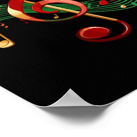 Poster Notes de musique reggae (Coin)