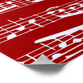 Poster Notes de musique rouge (Coin)