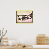 Poster Notes de trompette et de musique (Cuisine)