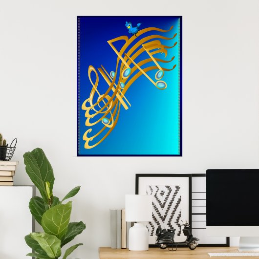 Poster Notes d'or (Bureau à domicile)