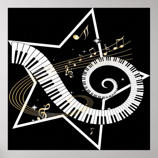 Poster Notes d'or de l'étoile musicale (Devant)