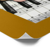 Poster Notes et Roses pour piano d'or (Coin)