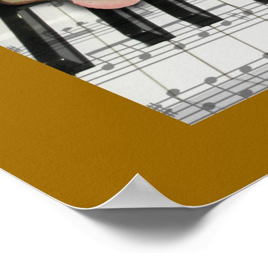 Poster Notes et Roses pour piano d'or (Coin)
