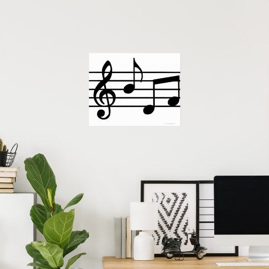 Poster Notes musicales (Bureau à domicile)