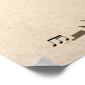 Poster Notes musicales Carte du monde (Coin)