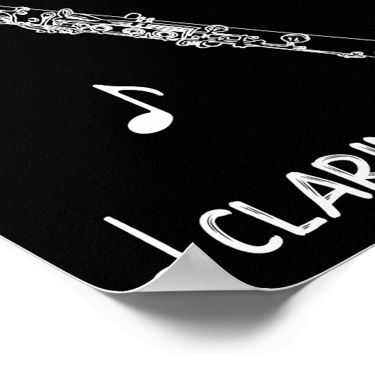 Poster Notes musicales Clarinet (Coin)