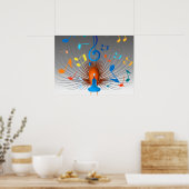 Poster Notes musicales colorées Peacock (Cuisine)