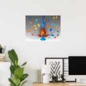 Poster Notes musicales colorées Peacock (Bureau à domicile)
