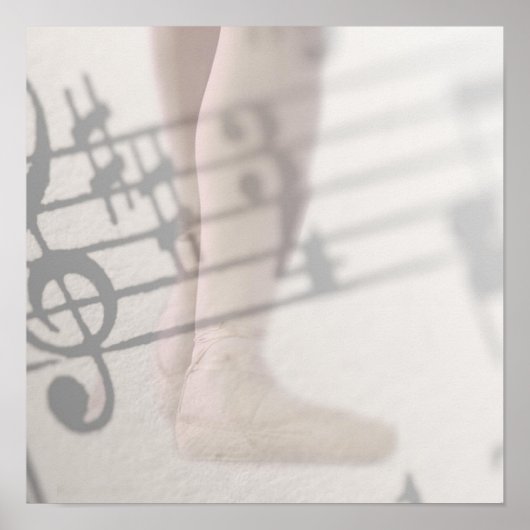 Poster notes musicales de chaussures de ballet (Devant)