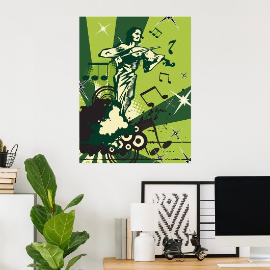 Poster Notes musicales du violon