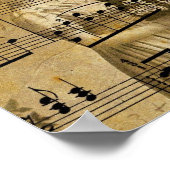 Poster Notes musicales en couple vintage (Coin)
