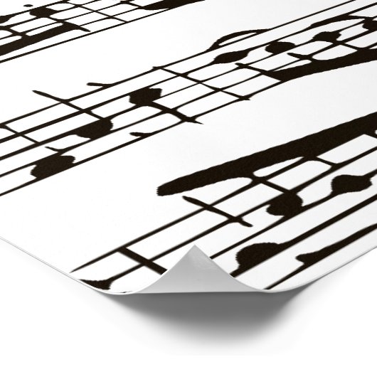 Poster Notes musicales en noir et blanc (Coin)