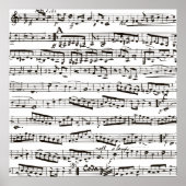 Poster Notes musicales en noir et blanc (Devant)
