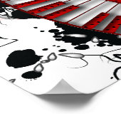 Poster Notes musicales Grunge Floral Swirls (Coin)