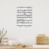 Poster notes musicales musique noire et blanche (Cuisine)