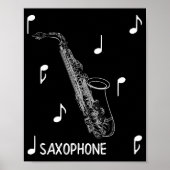 Poster Notes musicales Saxophone (Devant)