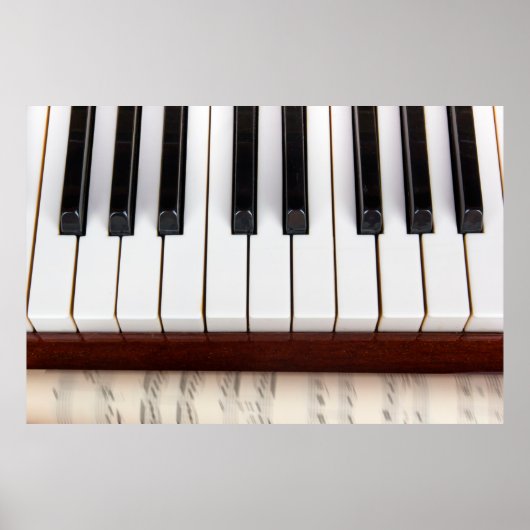 Poster notes musicales sur l'arrière - plan d'une pianoac (Devant)