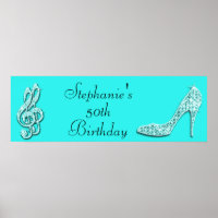 Notes musicales turquoises et Stiletto 50e anniver