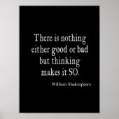Poster Nothing Good or Bad Thinking Shakespeare (Devant)