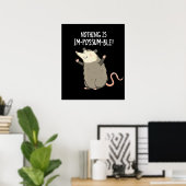 Poster Nothing Is Im-possum-ble Possum Pun Dark BG (Bureau à domicile)