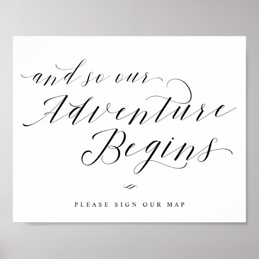 Poster Notre aventure commence Guest Book Map Mariage Sig (Devant)