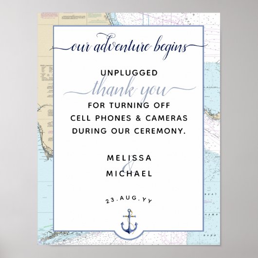 Poster Notre aventure commence | #Nautical #Florida #Mari (Devant)