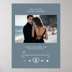 Poster Notre Chanson d'Amour Personnalisé Photo Mariage D