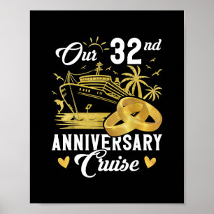 Poster Notre couple pour les vacances de croisière dorée