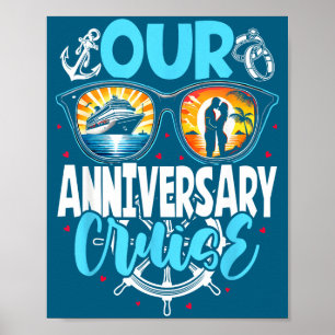 Poster Notre croisière d'anniversaire de mariage couple c