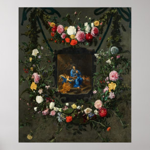 Poster Notre Dame aux fleurs Art sacré