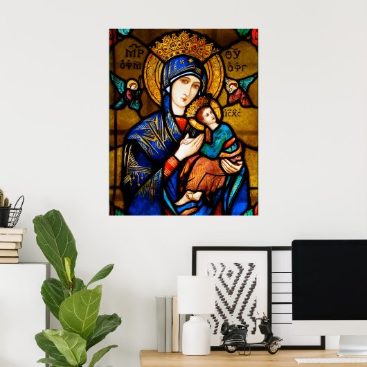 Poster notre dame d'aide perpétuelle (Bureau à domicile)