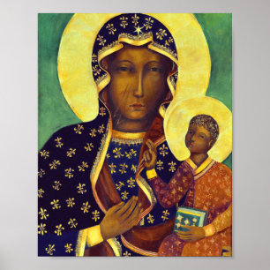 Poster Notre-Dame de Czestochowa Icône de la Madone noire
