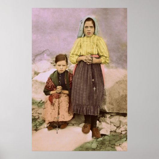 Poster Notre Dame de Fatima Enfants Jacinta & Lucia (Devant)
