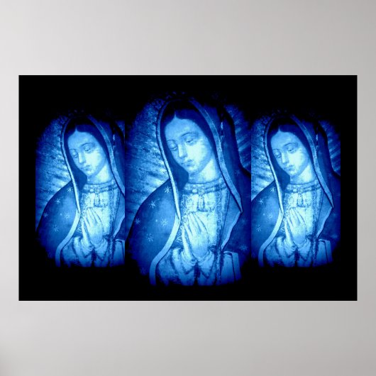 POSTER NOTRE-DAME DE GUADALUPE BLEU (Devant)