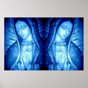 POSTER NOTRE-DAME DE GUADALUPE BLEU
