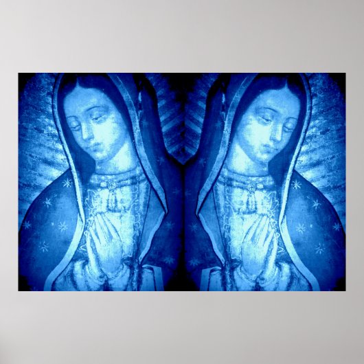 POSTER NOTRE-DAME DE GUADALUPE BLEU (Devant)