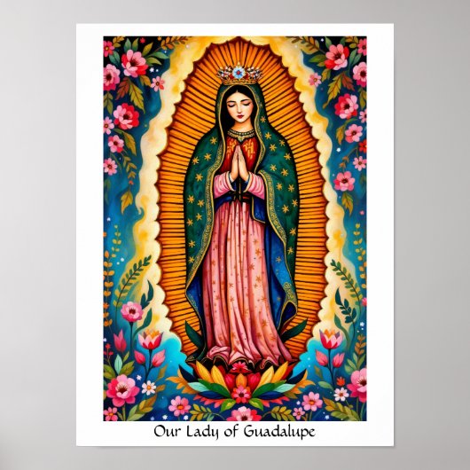 Poster Notre-Dame de Guadalupe Patron Saint du Mexique (Devant)