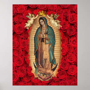 Poster Notre-Dame de Guadalupe Tilma Crown Angels Catholi
