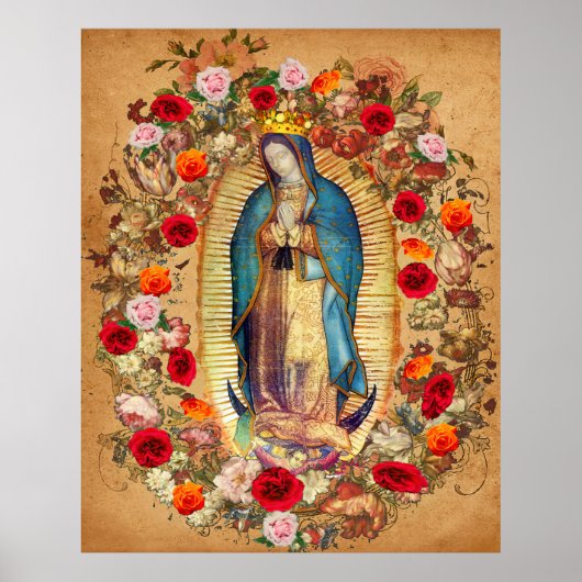 Poster Notre-Dame de Guadalupe Vierge Marie Catholique Me (Devant)