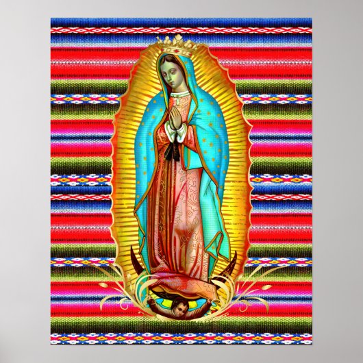 Poster Notre-Dame de Guadalupe Vierge Marie Zarape Cathol (Devant)