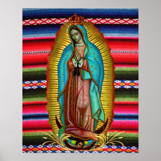 Poster Notre-Dame de Guadalupe Vierge Marie Zarape Cathol (Devant)