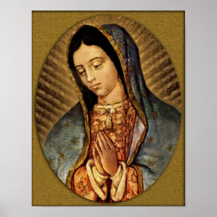 Poster Notre Dame de Gusdalupe Patronesse des Amériques.