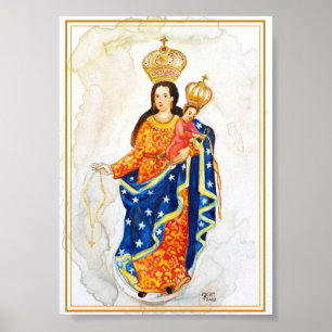 Poster Notre-Dame de Las Lajas Aquarelle Imprimer