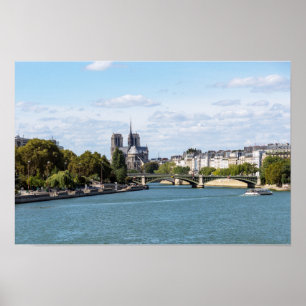 Poster Notre Dame de Paris et la Seine - France