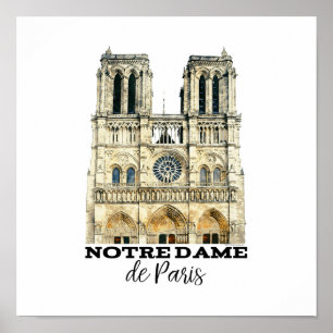 Poster Notre-Dame de Paris Souvenir France Cathédrale