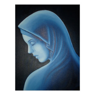 Poster Notre-Dame des Douleurs : Portrait Bleu Éthéré