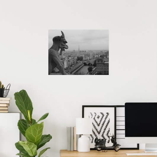 Poster Notre Dame Gargoyle (Bureau à domicile)