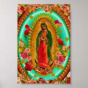 Poster Notre Dame Guadalupe-Mexique Sainte Vierge Marie