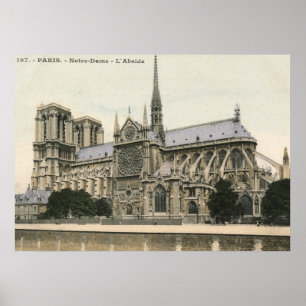 Poster Notre Dame, Paris Vintage