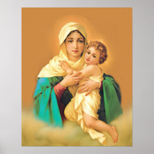 Poster Notre Dame Vierge Marie Refuge Sinners Catholique 